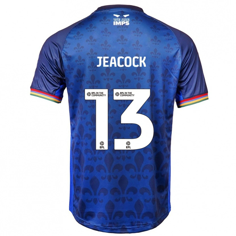Danxen Børn Zach Jeacock #13 Blå Marineblå Udebane Spillertrøjer 2025/26 Trøje T-Shirt