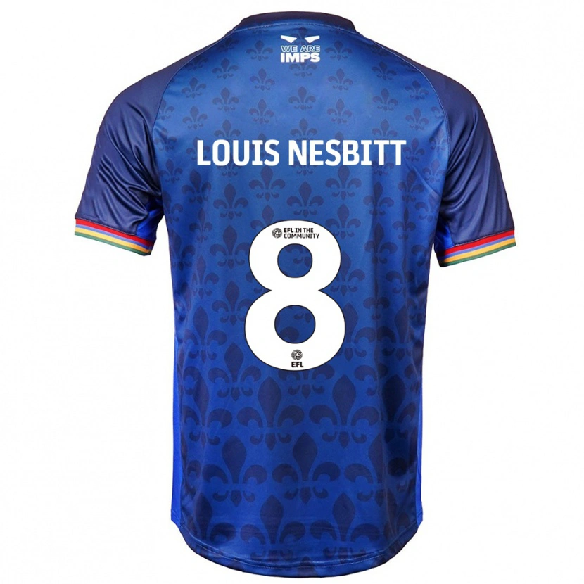 Danxen Børn Louis Nesbitt #8 Blå Marineblå Udebane Spillertrøjer 2025/26 Trøje T-Shirt