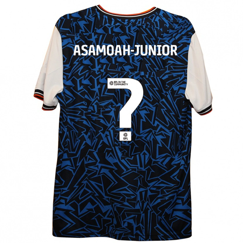 Danxen Børn Lloyd Asamoah-Junior #0 Blå Sort Hvid Udebane Spillertrøjer 2025/26 Trøje T-Shirt