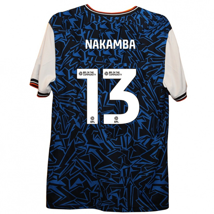 Danxen Børn Marvelous Nakamba #13 Blå Sort Hvid Udebane Spillertrøjer 2025/26 Trøje T-Shirt