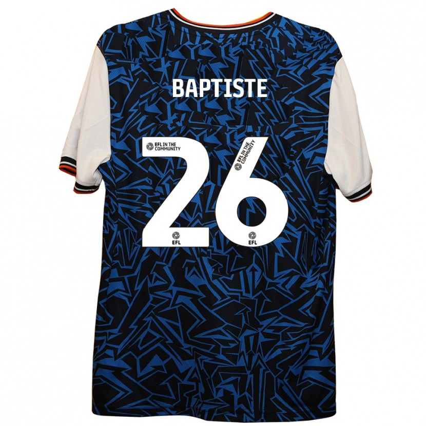 Danxen Børn Shandon Baptiste #26 Blå Sort Hvid Udebane Spillertrøjer 2025/26 Trøje T-Shirt