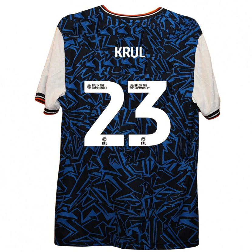 Danxen Børn Tim Krul #23 Blå Sort Hvid Udebane Spillertrøjer 2025/26 Trøje T-Shirt
