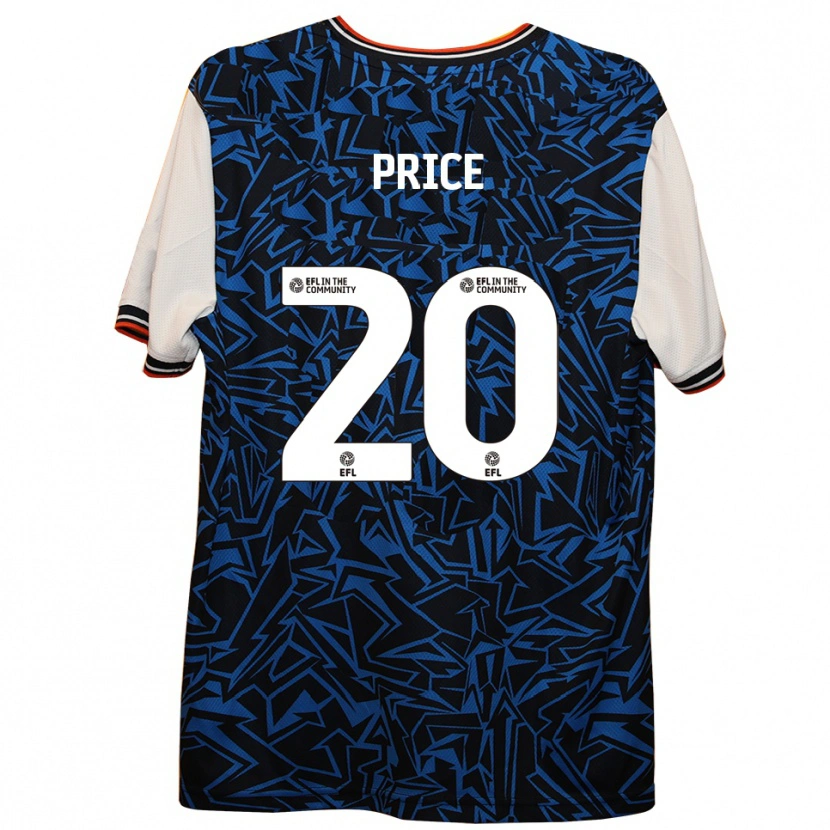 Danxen Børn Erin Price #20 Blå Sort Hvid Udebane Spillertrøjer 2025/26 Trøje T-Shirt