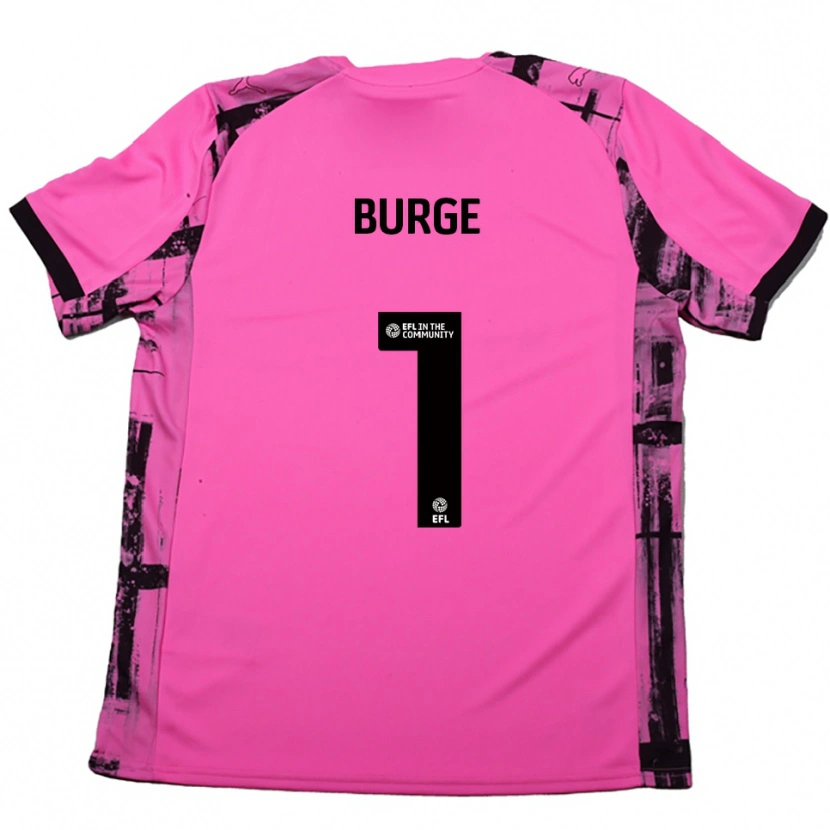 Danxen Børn Lee Burge #1 Rose Rød Sort Udebane Spillertrøjer 2025/26 Trøje T-Shirt