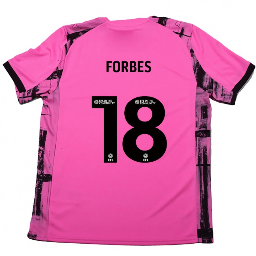 Danxen Børn Michael Forbes #18 Rose Rød Sort Udebane Spillertrøjer 2025/26 Trøje T-Shirt