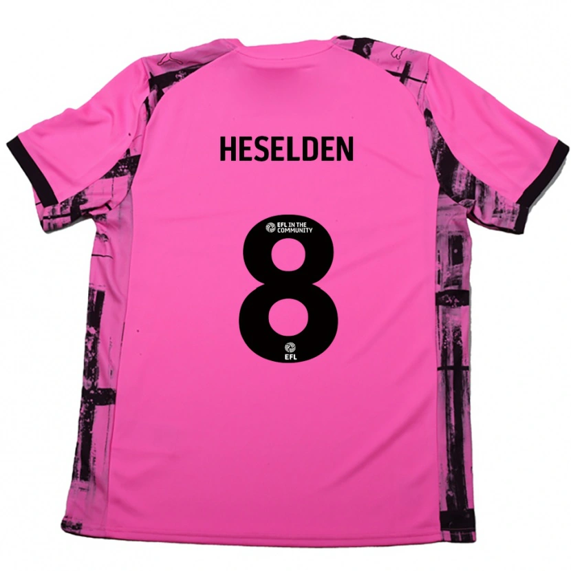 Danxen Børn Ruby Heselden #8 Rose Rød Sort Udebane Spillertrøjer 2025/26 Trøje T-Shirt