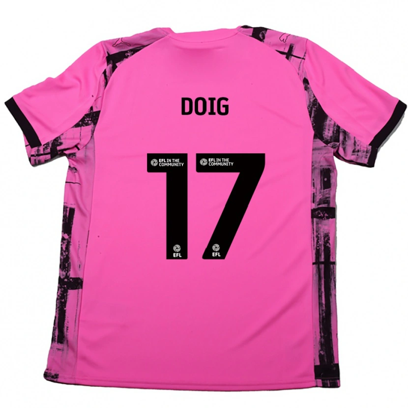 Danxen Børn Keira Doig #17 Rose Rød Sort Udebane Spillertrøjer 2025/26 Trøje T-Shirt