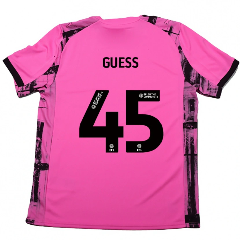 Danxen Børn Harry Guess #45 Rose Rød Sort Udebane Spillertrøjer 2025/26 Trøje T-Shirt