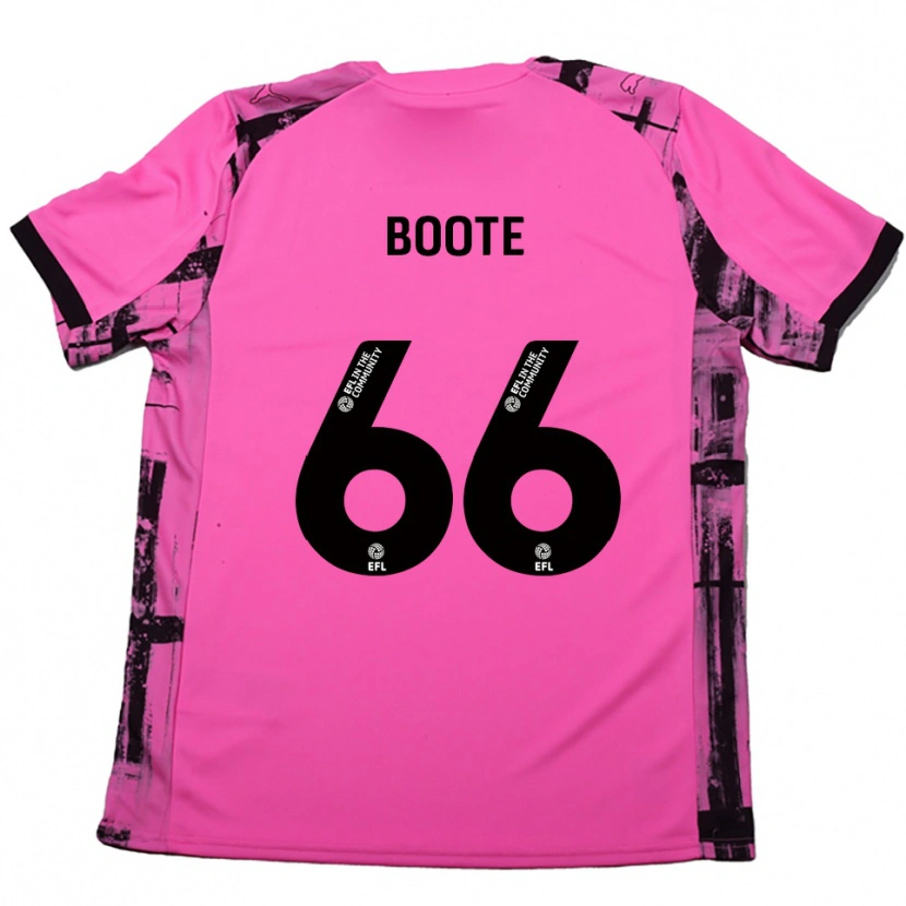 Danxen Børn Zoe Boote #66 Rose Rød Sort Udebane Spillertrøjer 2025/26 Trøje T-Shirt
