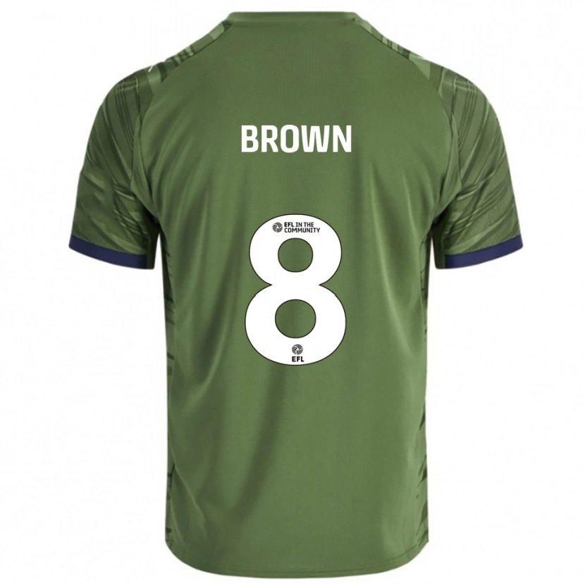 Danxen Børn Poppie Brown #8 Grøn Hvid Udebane Spillertrøjer 2025/26 Trøje T-Shirt