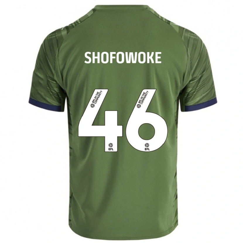 Danxen Børn Boluwatife Shofowoke #46 Grøn Hvid Udebane Spillertrøjer 2025/26 Trøje T-Shirt