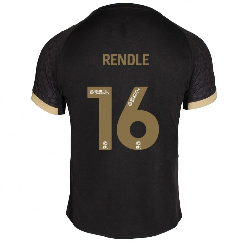 Danxen Børn Jared Rendle #16 Sort Guld Udebane Spillertrøjer 2025/26 Trøje T-Shirt