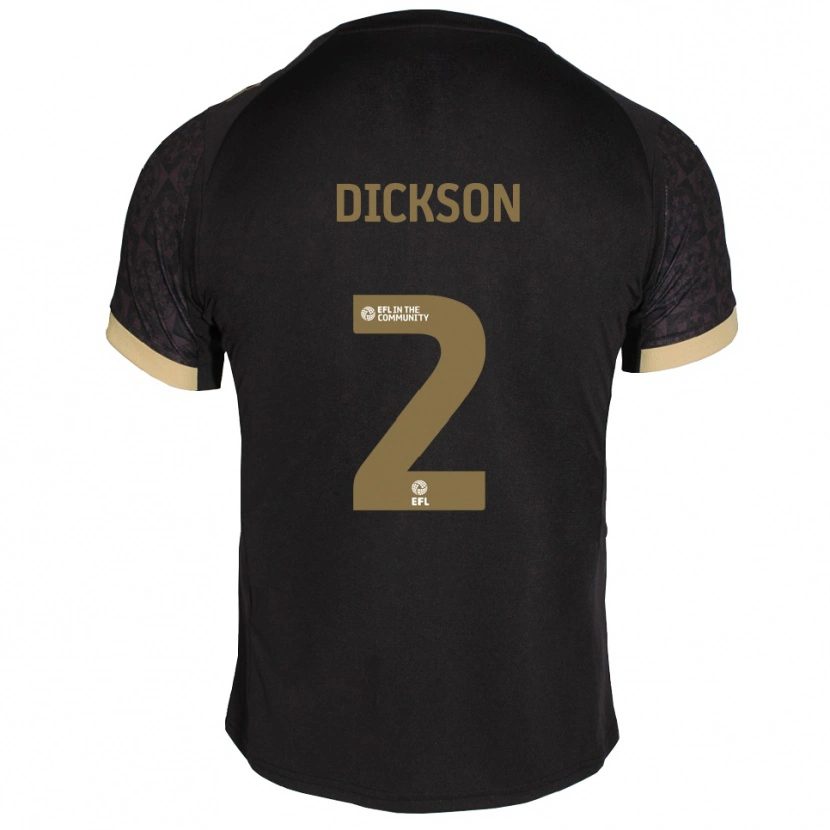 Danxen Børn Kathryn Dickson #2 Sort Guld Udebane Spillertrøjer 2025/26 Trøje T-Shirt