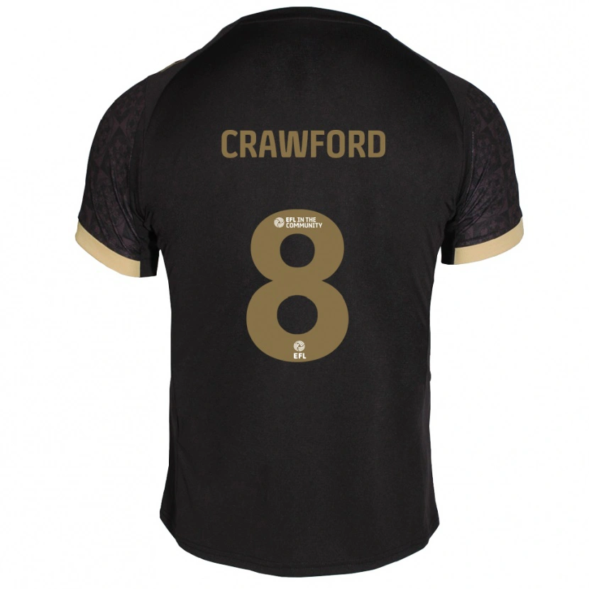 Danxen Børn Imy Crawford #8 Sort Guld Udebane Spillertrøjer 2025/26 Trøje T-Shirt
