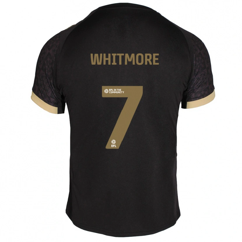 Danxen Børn Charlotte Whitmore #7 Sort Guld Udebane Spillertrøjer 2025/26 Trøje T-Shirt