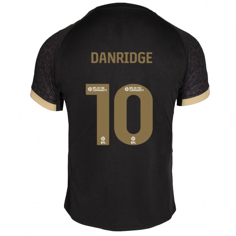 Danxen Børn Rebecca Danridge #10 Sort Guld Udebane Spillertrøjer 2025/26 Trøje T-Shirt