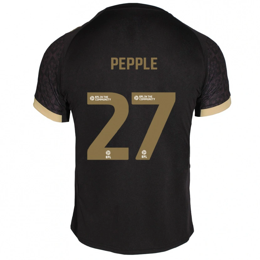 Danxen Børn Aribim Pepple #27 Sort Guld Udebane Spillertrøjer 2025/26 Trøje T-Shirt