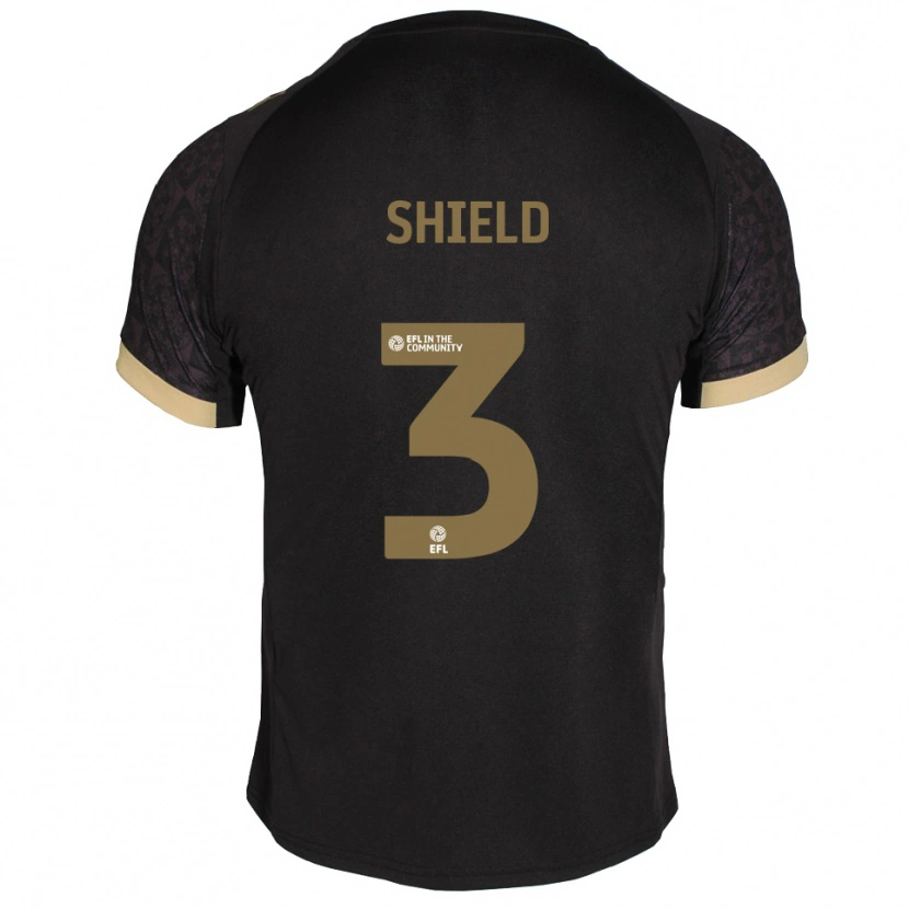 Danxen Børn Harry Shield #3 Sort Guld Udebane Spillertrøjer 2025/26 Trøje T-Shirt