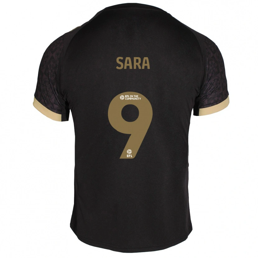 Danxen Børn Ellie Sara #9 Sort Guld Udebane Spillertrøjer 2025/26 Trøje T-Shirt