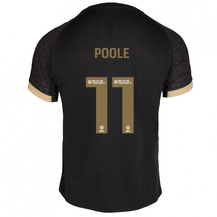 Danxen Børn Fletcher Poole #11 Sort Guld Udebane Spillertrøjer 2025/26 Trøje T-Shirt