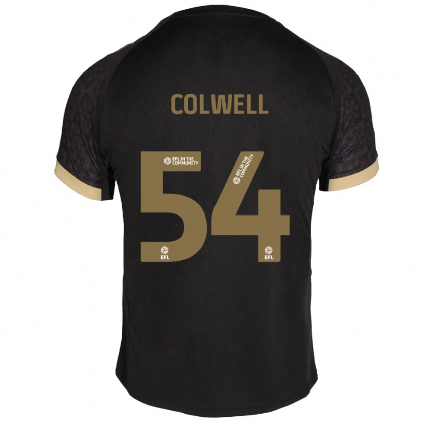 Danxen Børn Lewis Colwell #54 Sort Guld Udebane Spillertrøjer 2025/26 Trøje T-Shirt