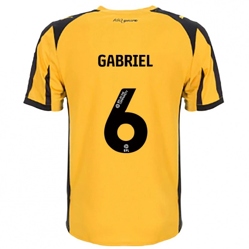Danxen Børn Jordan Gabriel #6 Orange Sort Udebane Spillertrøjer 2025/26 Trøje T-Shirt