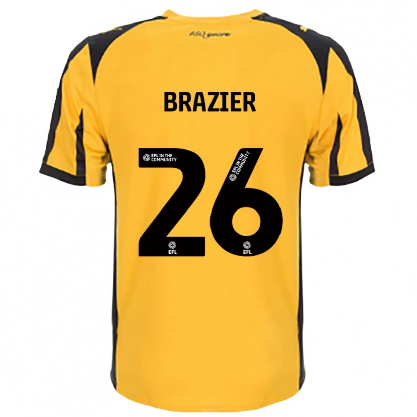 Danxen Børn Liam Brazier #26 Orange Sort Udebane Spillertrøjer 2025/26 Trøje T-Shirt