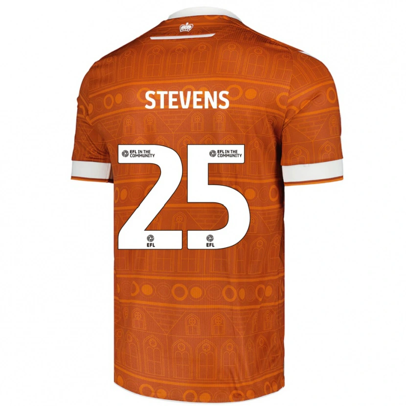 Danxen Børn Jack Stevens #25 Orange Hvid Udebane Spillertrøjer 2025/26 Trøje T-Shirt