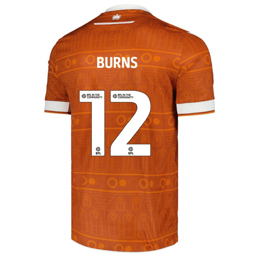 Danxen Børn Finley Burns #12 Orange Hvid Udebane Spillertrøjer 2025/26 Trøje T-Shirt
