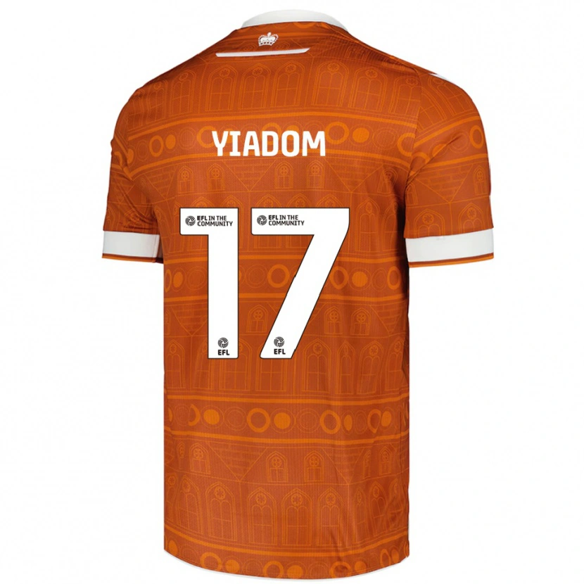 Danxen Børn Andy Yiadom #17 Orange Hvid Udebane Spillertrøjer 2025/26 Trøje T-Shirt