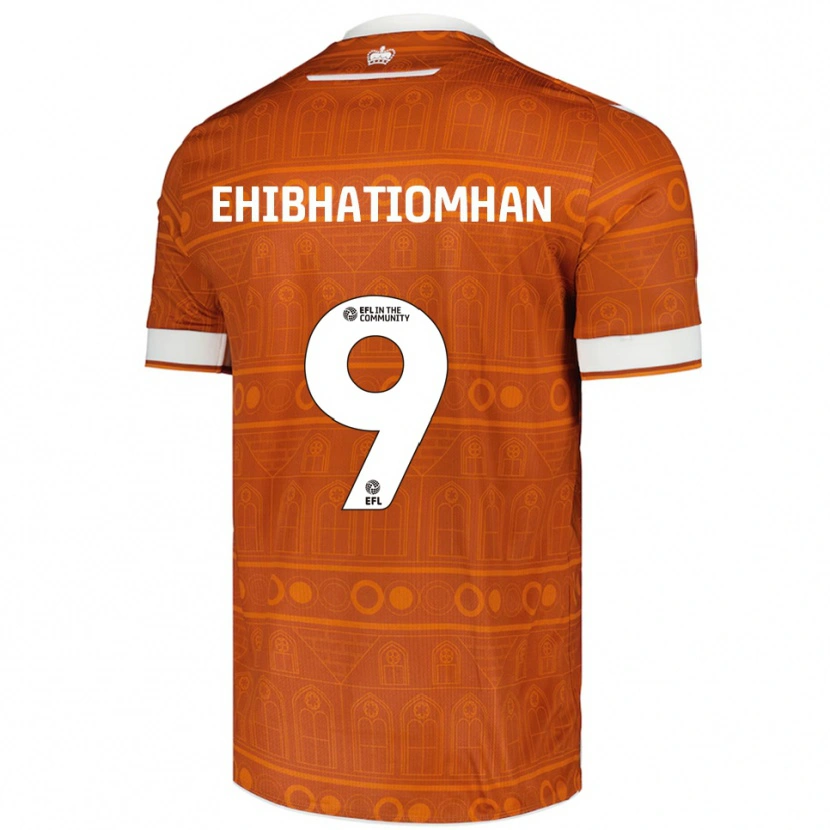 Danxen Børn Kelvin Ehibhatiomhan #9 Orange Hvid Udebane Spillertrøjer 2025/26 Trøje T-Shirt