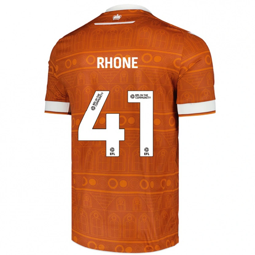Danxen Børn Harrison Rhone #41 Orange Hvid Udebane Spillertrøjer 2025/26 Trøje T-Shirt