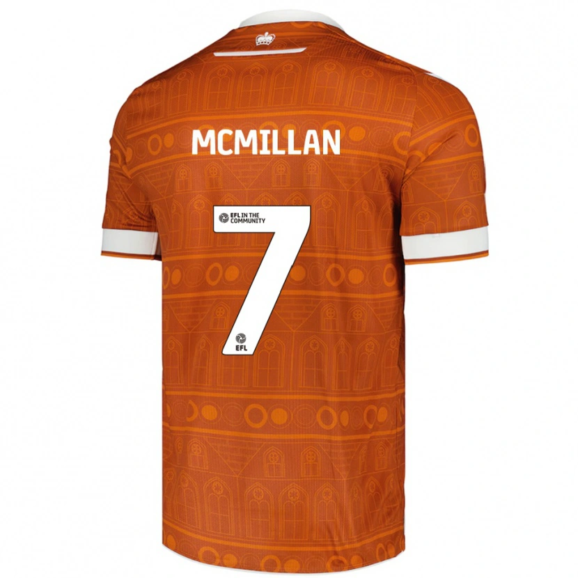 Danxen Børn Maddox Mcmillan #7 Orange Hvid Udebane Spillertrøjer 2025/26 Trøje T-Shirt