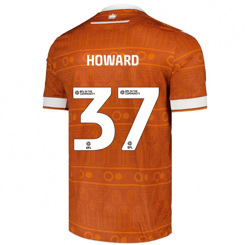 Danxen Børn Luke Howard #37 Orange Hvid Udebane Spillertrøjer 2025/26 Trøje T-Shirt