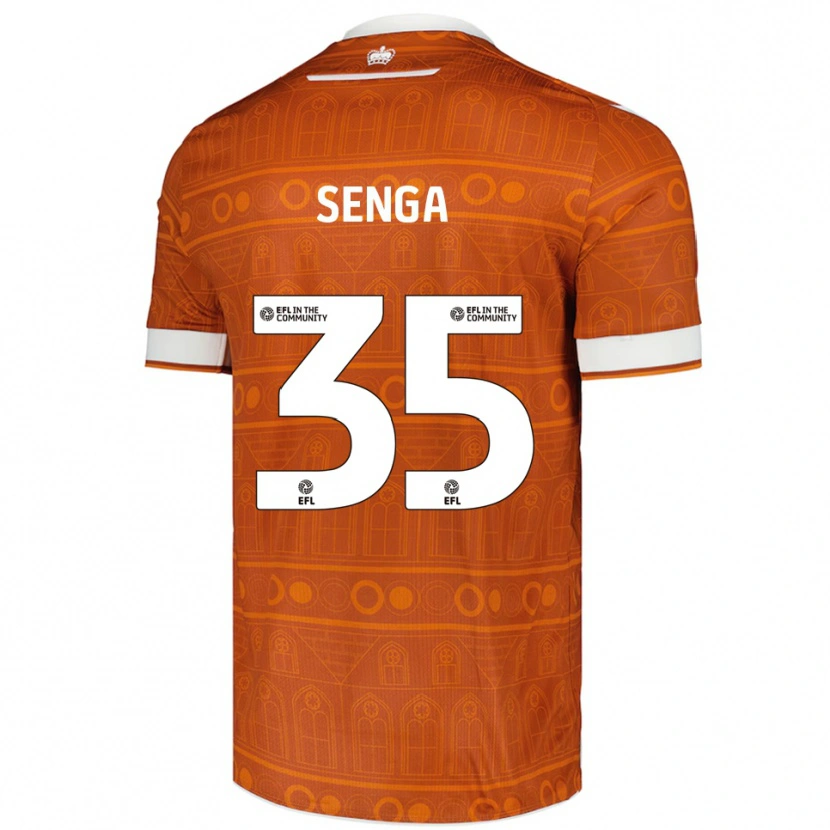 Danxen Børn Jack Senga #35 Orange Hvid Udebane Spillertrøjer 2025/26 Trøje T-Shirt