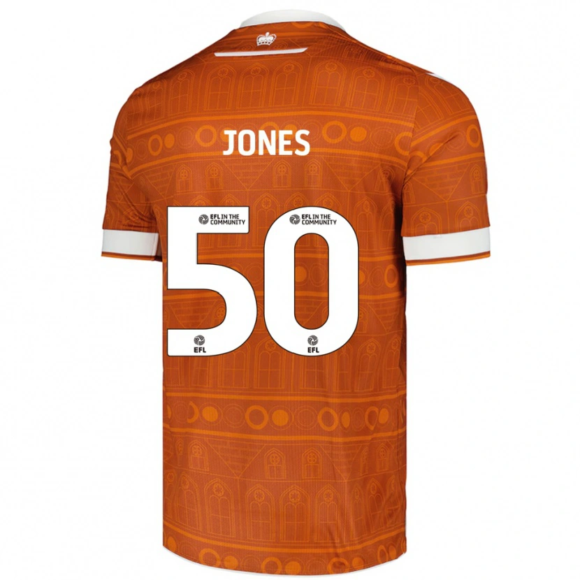 Danxen Børn Jerae Jones #50 Orange Hvid Udebane Spillertrøjer 2025/26 Trøje T-Shirt