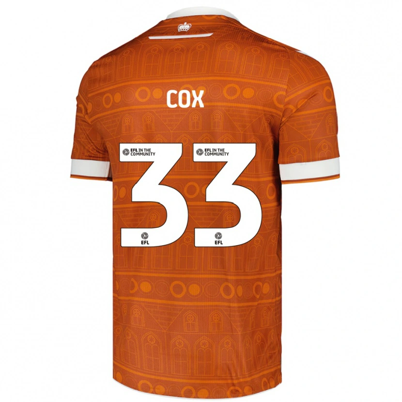 Danxen Børn Bella Cox #33 Orange Hvid Udebane Spillertrøjer 2025/26 Trøje T-Shirt