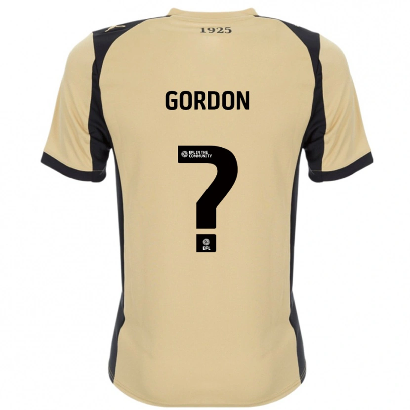 Danxen Børn Owain Gordon #0 Guld Sort Udebane Spillertrøjer 2025/26 Trøje T-Shirt