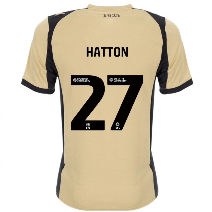 Danxen Børn Ben Hatton #27 Guld Sort Udebane Spillertrøjer 2025/26 Trøje T-Shirt