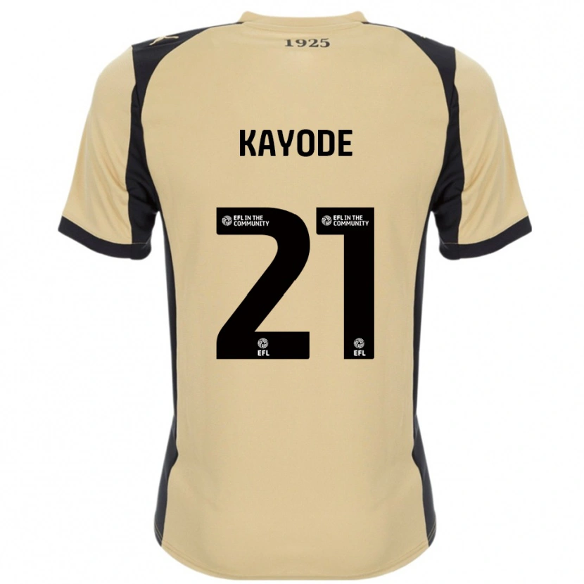 Danxen Børn Joshua Kayode #21 Guld Sort Udebane Spillertrøjer 2025/26 Trøje T-Shirt
