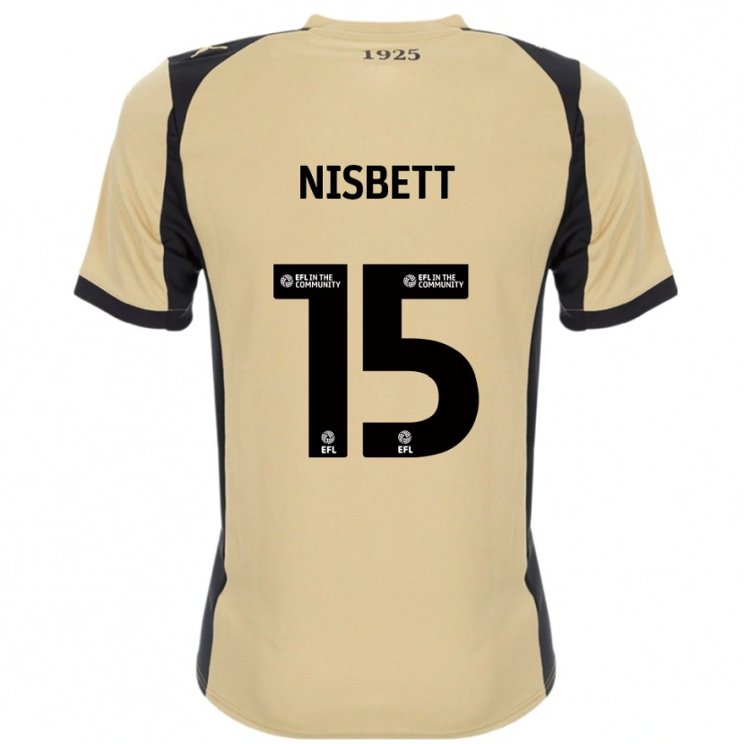 Danxen Børn Kanye Nisbett #15 Guld Sort Udebane Spillertrøjer 2025/26 Trøje T-Shirt