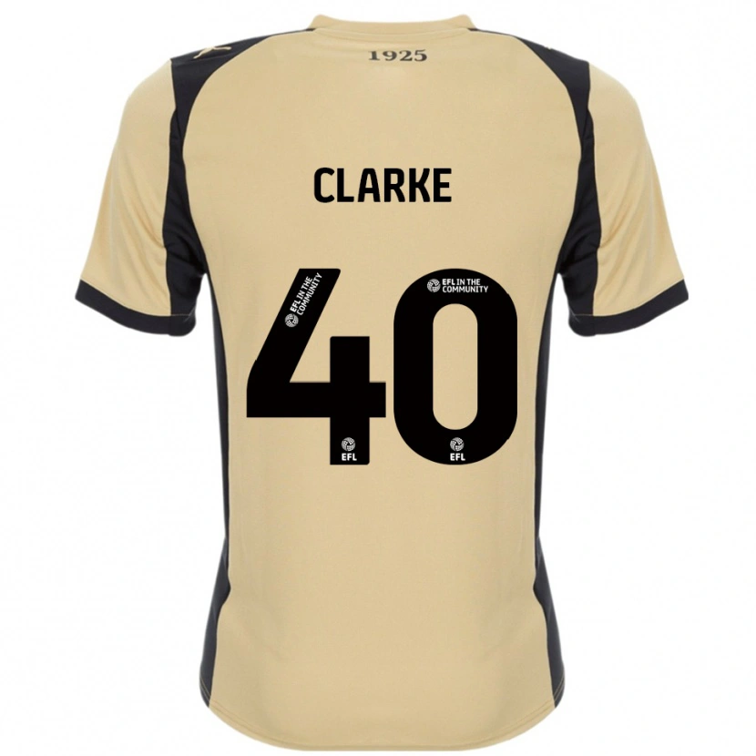 Danxen Børn Lewis Clarke #40 Guld Sort Udebane Spillertrøjer 2025/26 Trøje T-Shirt