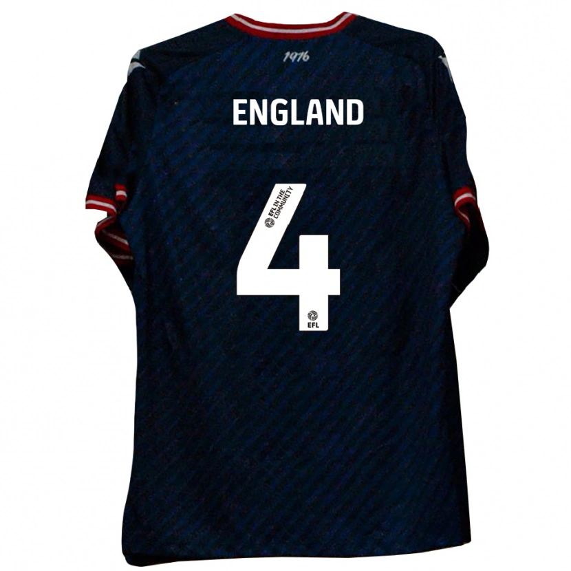 Danxen Børn Riley England #4 Marineblå Rød Udebane Spillertrøjer 2025/26 Trøje T-Shirt