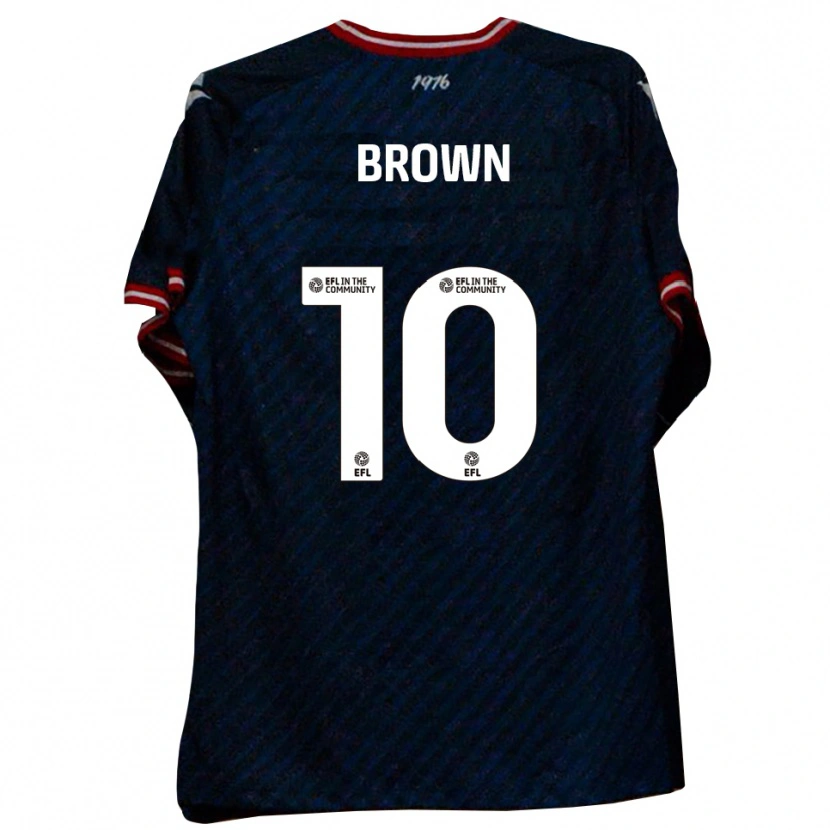 Danxen Børn Lenny Brown #10 Marineblå Rød Udebane Spillertrøjer 2025/26 Trøje T-Shirt