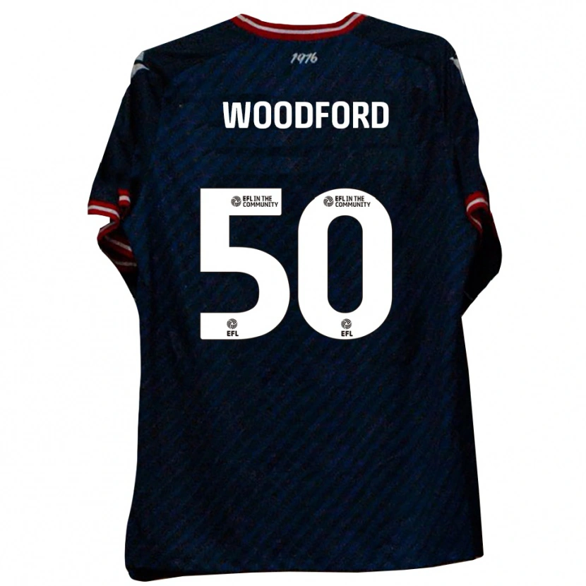 Danxen Børn Max Woodford #50 Marineblå Rød Udebane Spillertrøjer 2025/26 Trøje T-Shirt