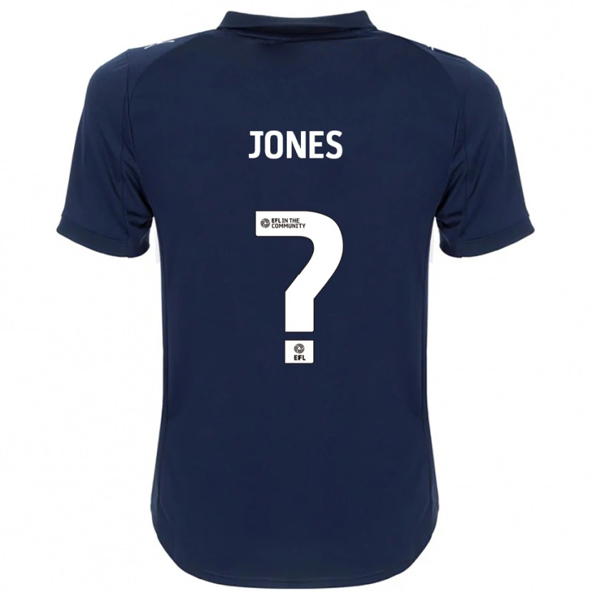 Danxen Børn Callum Jones #0 Marineblå Hvid Udebane Spillertrøjer 2025/26 Trøje T-Shirt