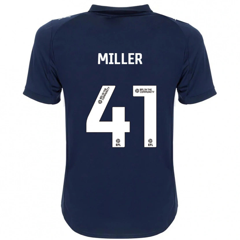 Danxen Børn K'marni Miller #41 Marineblå Hvid Udebane Spillertrøjer 2025/26 Trøje T-Shirt