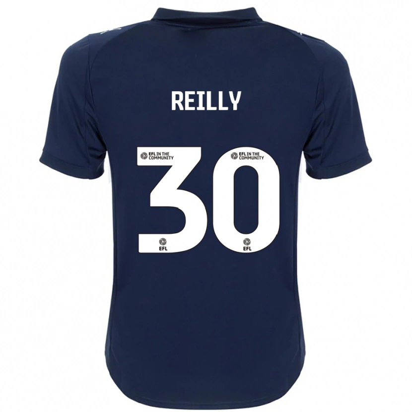 Danxen Børn Jack Reilly #30 Marineblå Hvid Udebane Spillertrøjer 2025/26 Trøje T-Shirt