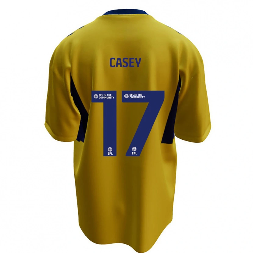 Danxen Børn Dan Casey #17 Gul Blå Udebane Spillertrøjer 2025/26 Trøje T-Shirt