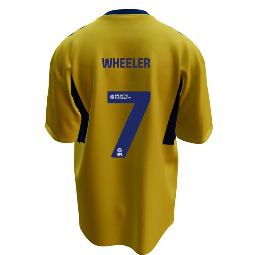 Danxen Børn David Wheeler #7 Gul Blå Udebane Spillertrøjer 2025/26 Trøje T-Shirt